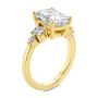 14k Yellow Gold Elongated Cushion Cut With Diamond Accents Engagement Ring - Three-Quarter View -  108312 - Thumbnail