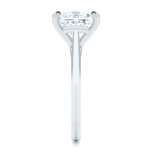 14k White Gold Elongated Cushion Diamond Engagement Ring - Side View -  107276 - Thumbnail