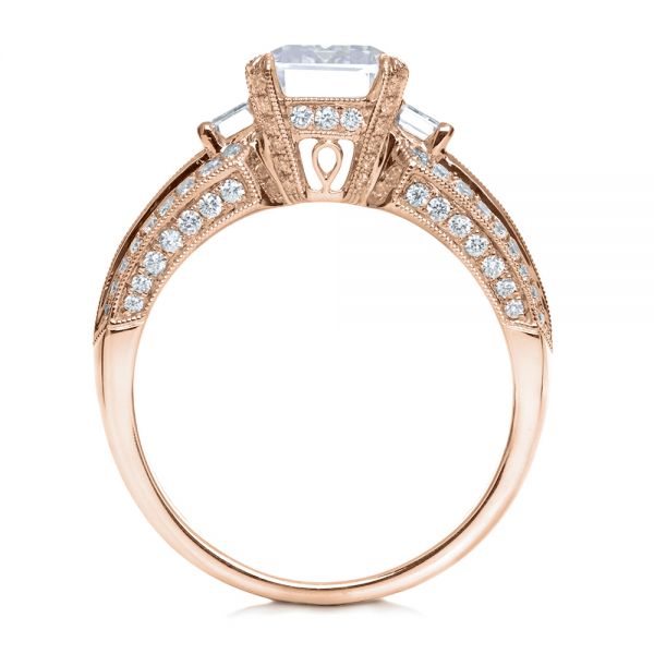 14k Rose Gold 14k Rose Gold Emerald Cut Diamond Engagement Ring - Front View - 192
