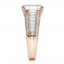 18k Rose Gold 18k Rose Gold Emerald Cut Diamond Engagement Ring - Side View -  192 - Thumbnail