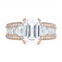 14k Rose Gold 14k Rose Gold Emerald Cut Diamond Engagement Ring - Top View -  192 - Thumbnail