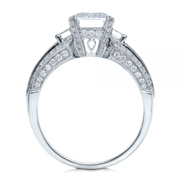  Platinum Platinum Emerald Cut Diamond Engagement Ring - Front View -  192