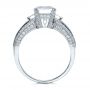18k White Gold Emerald Cut Diamond Engagement Ring - Front View -  192 - Thumbnail