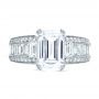 18k White Gold Emerald Cut Diamond Engagement Ring - Top View -  192 - Thumbnail