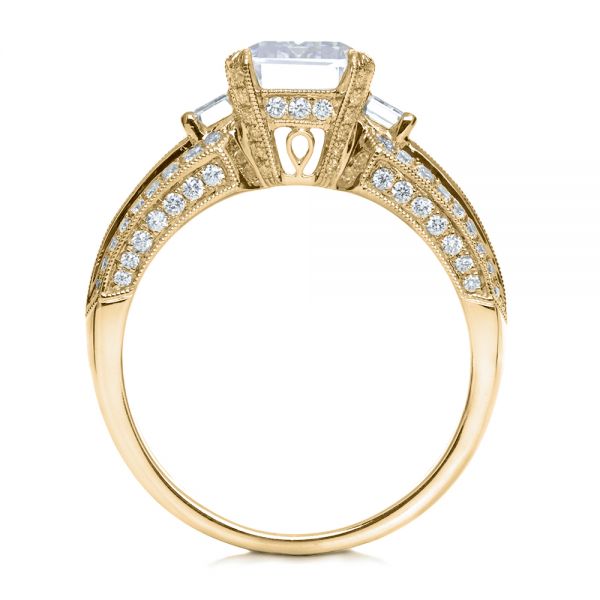 18k Yellow Gold 18k Yellow Gold Emerald Cut Diamond Engagement Ring - Front View - 192