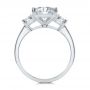 14k White Gold 14k White Gold Emerald Cut and Trapezoids Diamond Engagement Ring - Front View -  107815 - Thumbnail