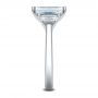 14k White Gold 14k White Gold Emerald Cut and Trapezoids Diamond Engagement Ring - Side View -  107815 - Thumbnail