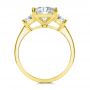 18k Yellow Gold 18k Yellow Gold Emerald Cut and Trapezoids Diamond Engagement Ring - Front View -  107815 - Thumbnail