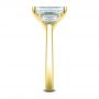 18k Yellow Gold 18k Yellow Gold Emerald Cut and Trapezoids Diamond Engagement Ring - Side View -  107815 - Thumbnail