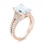 18k Rose Gold 18k Rose Gold Emerald Diamond Engagement Ring - Three-Quarter View -  103715 - Thumbnail