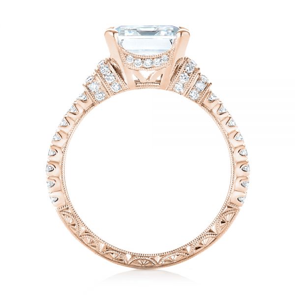 14k Rose Gold 14k Rose Gold Emerald Diamond Engagement Ring - Front View -  103715