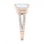 18k Rose Gold 18k Rose Gold Emerald Diamond Engagement Ring - Side View -  103715 - Thumbnail