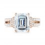 18k Rose Gold 18k Rose Gold Emerald Diamond Engagement Ring - Top View -  103715 - Thumbnail