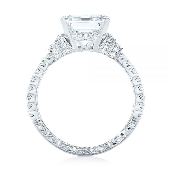  Platinum Platinum Emerald Diamond Engagement Ring - Front View -  103715