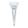 18k White Gold Emerald Diamond Engagement Ring - Side View -  103715 - Thumbnail