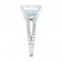 18k White Gold Emerald Diamond Engagement Ring - Side View -  103715 - Thumbnail