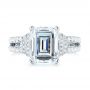 14k White Gold 14k White Gold Emerald Diamond Engagement Ring - Top View -  103715 - Thumbnail