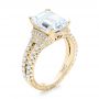 18k Yellow Gold 18k Yellow Gold Emerald Diamond Engagement Ring - Three-Quarter View -  103715 - Thumbnail