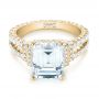 18k Yellow Gold 18k Yellow Gold Emerald Diamond Engagement Ring - Flat View -  103715 - Thumbnail