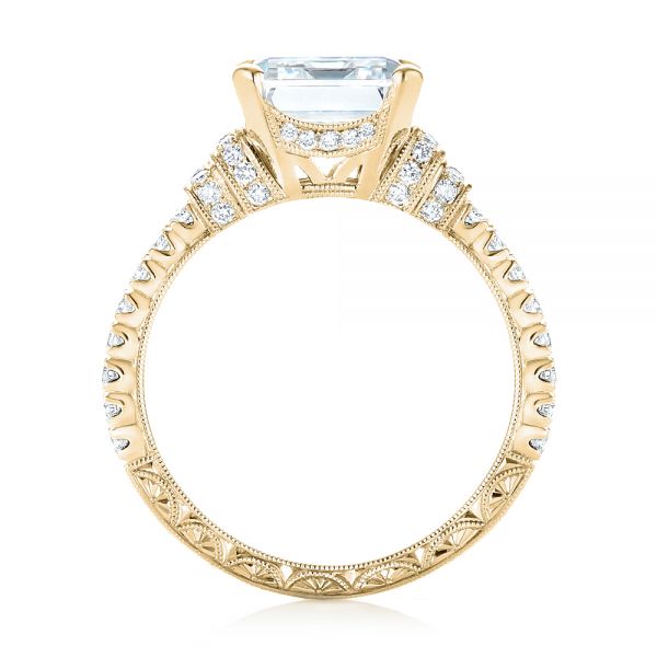 14k Yellow Gold 14k Yellow Gold Emerald Diamond Engagement Ring - Front View - 103715