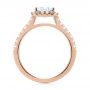 18k Rose Gold 18k Rose Gold Emerald Halo Diamond Engagement Ring - Front View -  103997 - Thumbnail