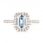 14k Rose Gold 14k Rose Gold Emerald Halo Diamond Engagement Ring - Top View -  103997 - Thumbnail