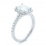 14k White Gold Emerald Halo Diamond Engagement Ring - Three-Quarter View -  103997 - Thumbnail