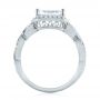 14k White Gold Emerald Halo Diamond Engagement Ring - Front View -  103995 - Thumbnail