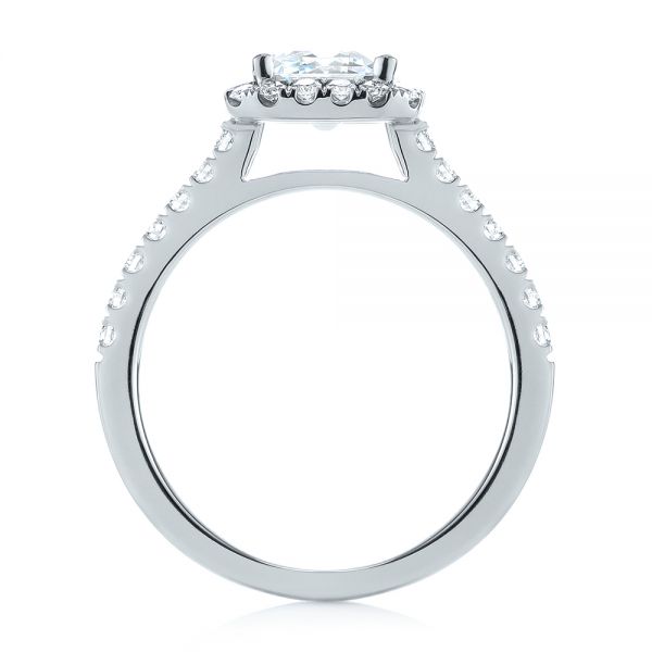  Platinum Platinum Emerald Halo Diamond Engagement Ring - Front View -  103997