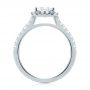  Platinum Platinum Emerald Halo Diamond Engagement Ring - Front View -  103997 - Thumbnail