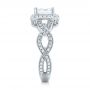 14k White Gold Emerald Halo Diamond Engagement Ring - Side View -  103995 - Thumbnail