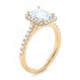 18k Yellow Gold 18k Yellow Gold Emerald Halo Diamond Engagement Ring - Three-Quarter View -  103997 - Thumbnail