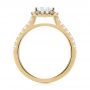 18k Yellow Gold 18k Yellow Gold Emerald Halo Diamond Engagement Ring - Front View -  103997 - Thumbnail