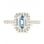 18k Yellow Gold 18k Yellow Gold Emerald Halo Diamond Engagement Ring - Top View -  103997 - Thumbnail