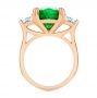 14k Rose Gold 14k Rose Gold Emerald Three Stone Engagement Ring - Front View -  107447 - Thumbnail