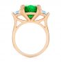 14k Rose Gold 14k Rose Gold Emerald Three Stone Engagement Ring - Front View -  107447 - Thumbnail