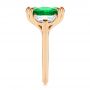 14k Rose Gold 14k Rose Gold Emerald Three Stone Engagement Ring - Side View -  107447 - Thumbnail