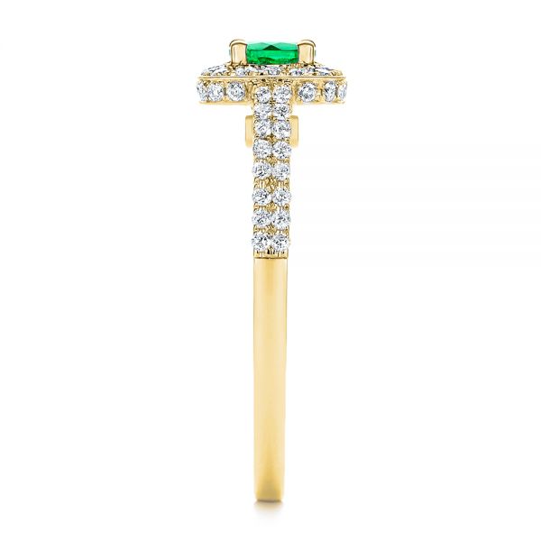 14k Yellow Gold 14k Yellow Gold Emerald And Diamond Peekaboo Engagement Ring - Side View -  106018 - Thumbnail