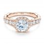14k Rose Gold 14k Rose Gold Engagement Ring Tapered Diamond Side Stones - Vanna K - Flat View -  100042 - Thumbnail