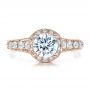 14k Rose Gold 14k Rose Gold Engagement Ring Tapered Diamond Side Stones - Vanna K - Top View -  100042 - Thumbnail