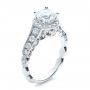 18k White Gold Engagement Ring Tapered Diamond Side Stones - Vanna K - Three-Quarter View -  100042 - Thumbnail