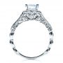 18k White Gold Engagement Ring Tapered Diamond Side Stones - Vanna K - Front View -  100042 - Thumbnail