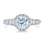 18k White Gold Engagement Ring Tapered Diamond Side Stones - Vanna K - Top View -  100042 - Thumbnail
