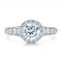18k White Gold Engagement Ring Tapered Diamond Side Stones - Vanna K - Top View -  100042 - Thumbnail