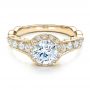18k Yellow Gold 18k Yellow Gold Engagement Ring Tapered Diamond Side Stones - Vanna K - Flat View -  100042 - Thumbnail