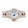 14k Rose Gold 14k Rose Gold Engagement Ring With Eternity Band - Three-Quarter View -  100006 - Thumbnail