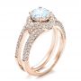 14k Rose Gold 14k Rose Gold Engagement Ring With Eternity Band - Three-Quarter View -  100006 - Thumbnail
