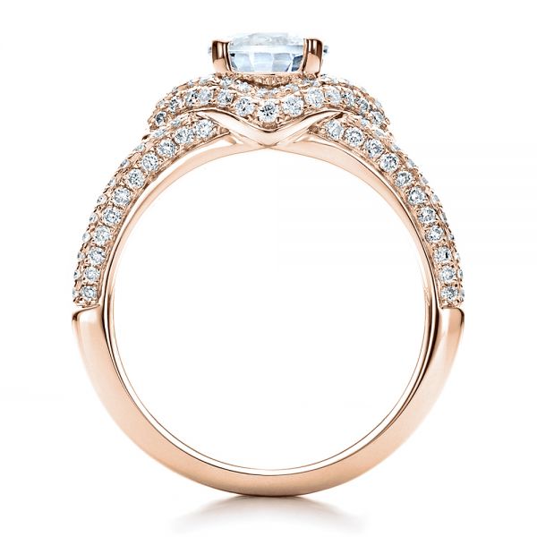 14k Rose Gold 14k Rose Gold Engagement Ring With Eternity Band - Front View -  100006