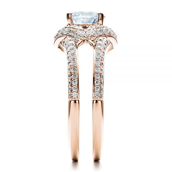 14k Rose Gold 14k Rose Gold Engagement Ring With Eternity Band - Side View - 100006