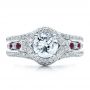  Platinum Platinum Engagement Ring With Eternity Band - Three-Quarter View -  100006 - Thumbnail